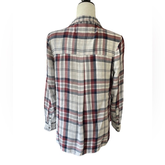 Abercrombie & Fitch Crisscross Front Top Mixed Plaid Flannel - Picture 9 of 10